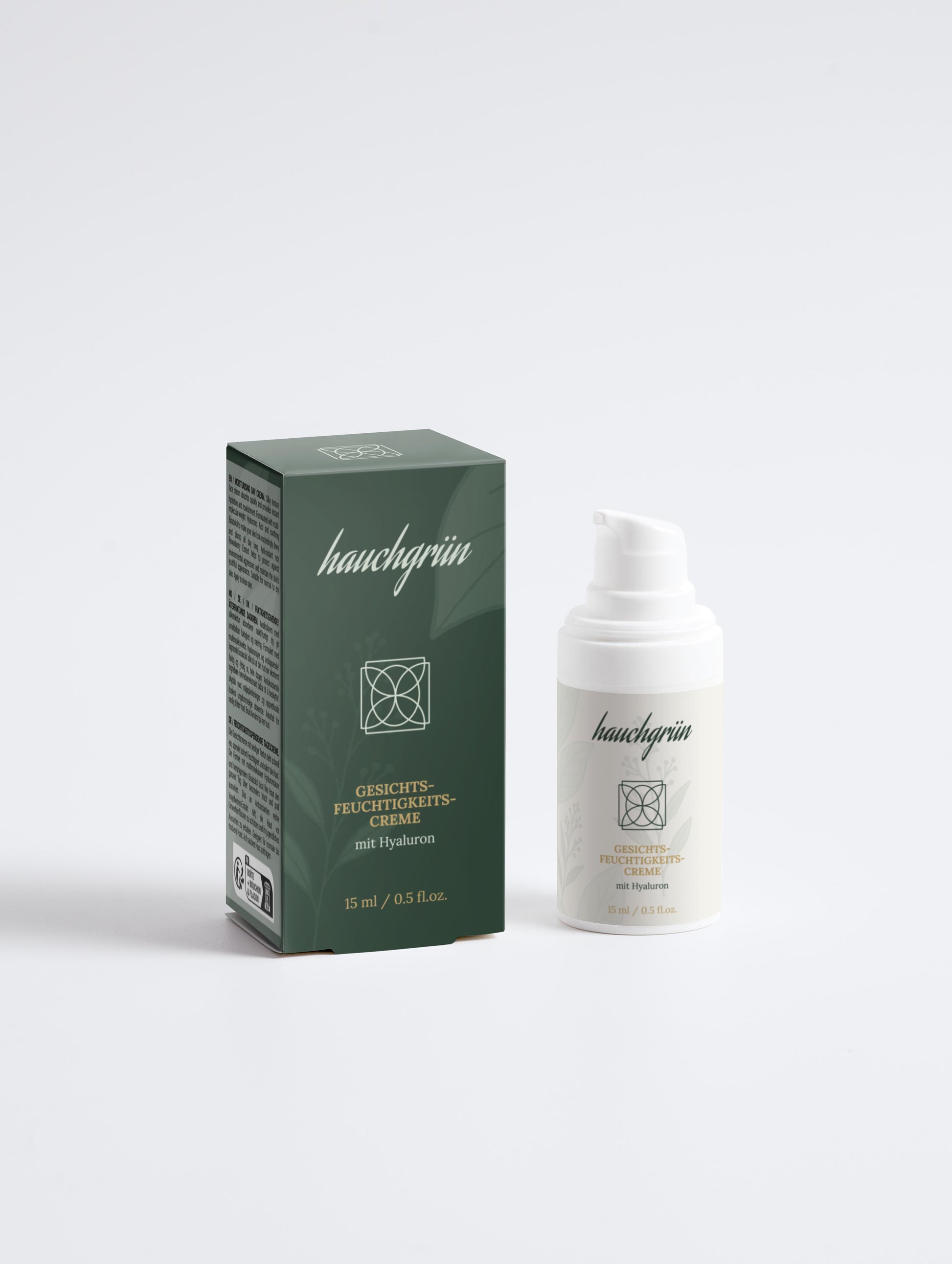 Gesichts-Feuchtigkeitscreme mit Hyaluron 15ml Verpackung Vorderseite