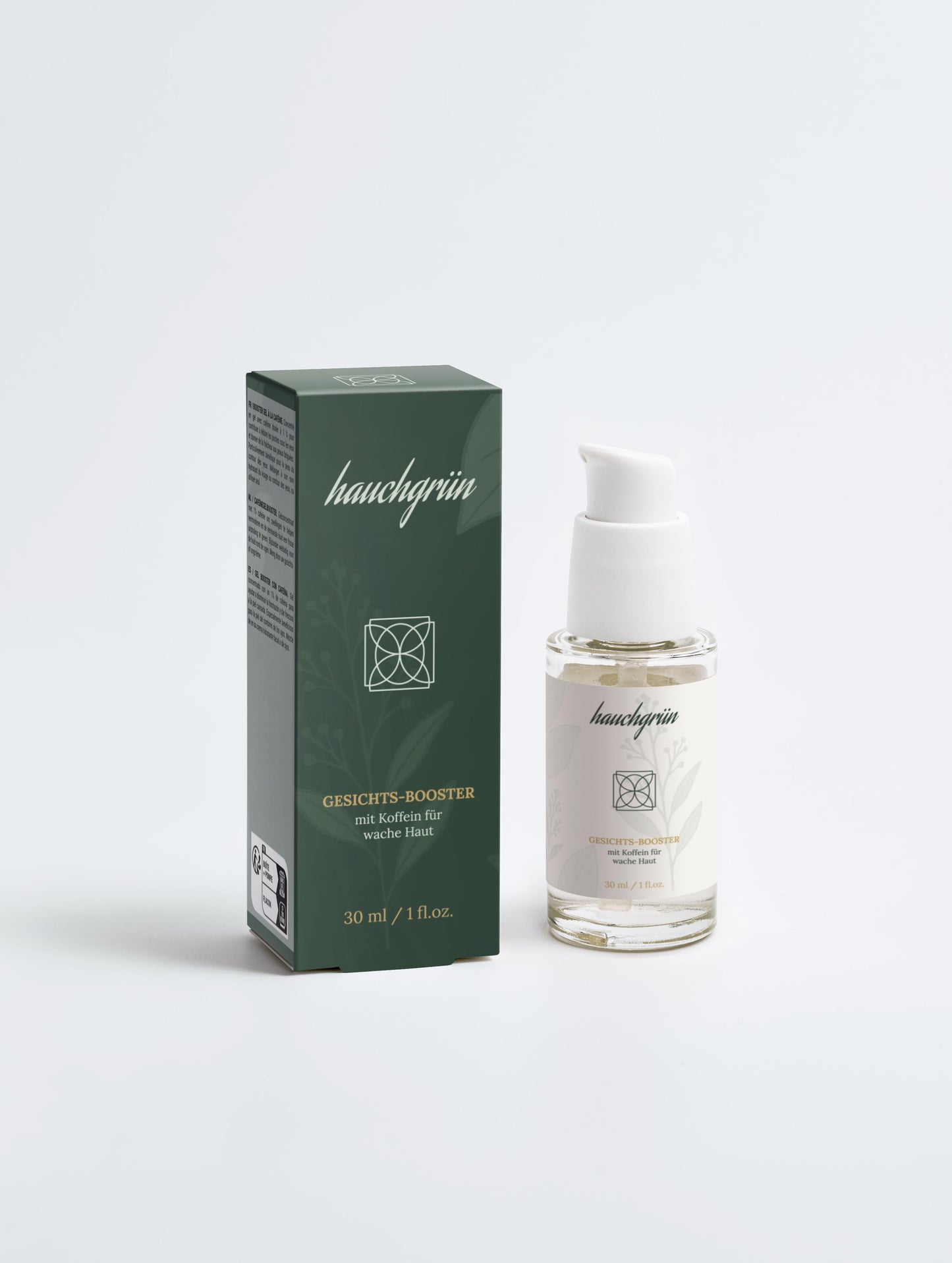 Ölfreier Gesichts-Booster mit Koffein für wache Haut 30ml Verpackung Vorderseite