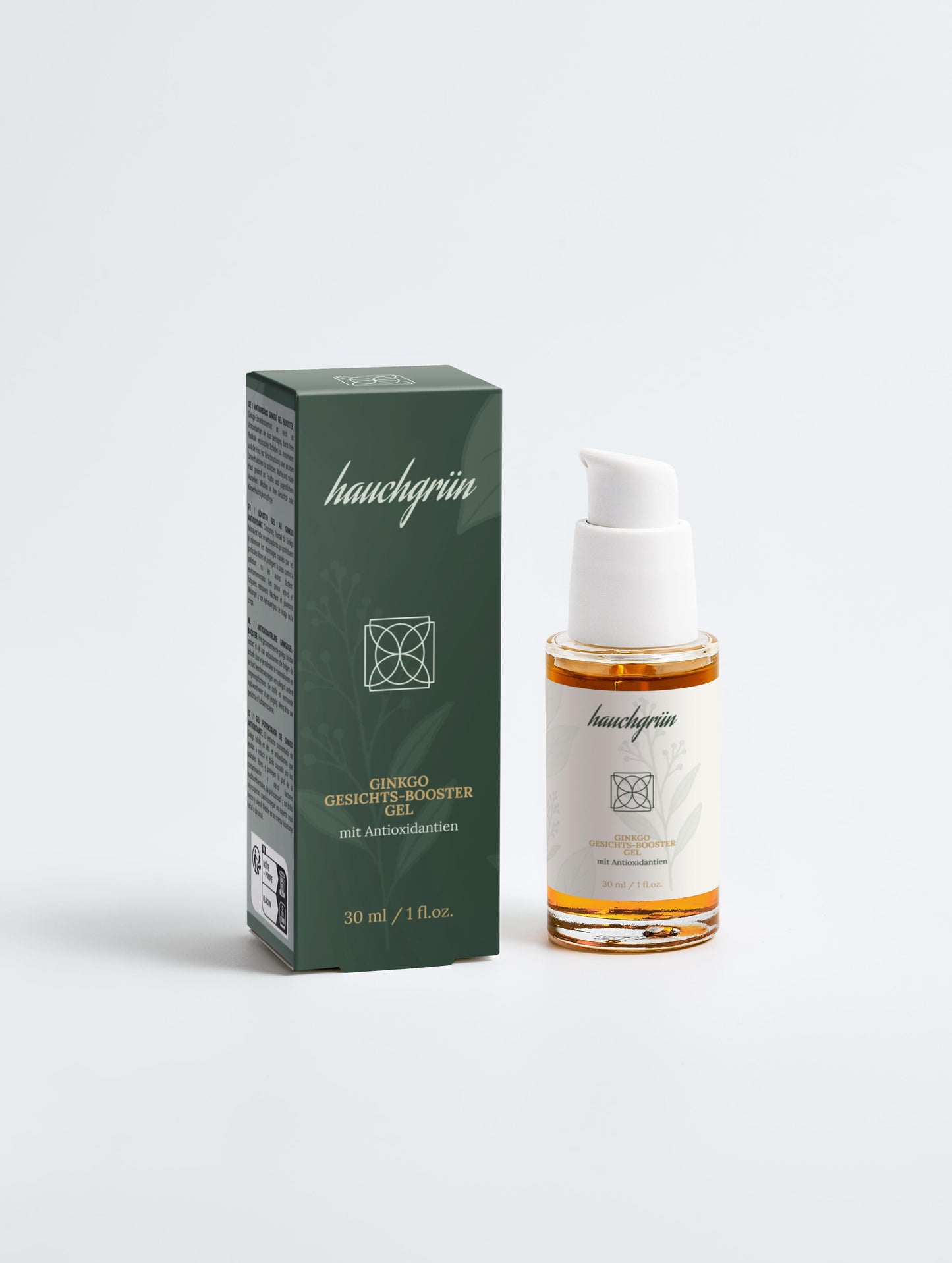 Ölfreies Ginkgo Gesichts-Booster Gel mit Antioxidantien 30ml Verpackung Vorderseite