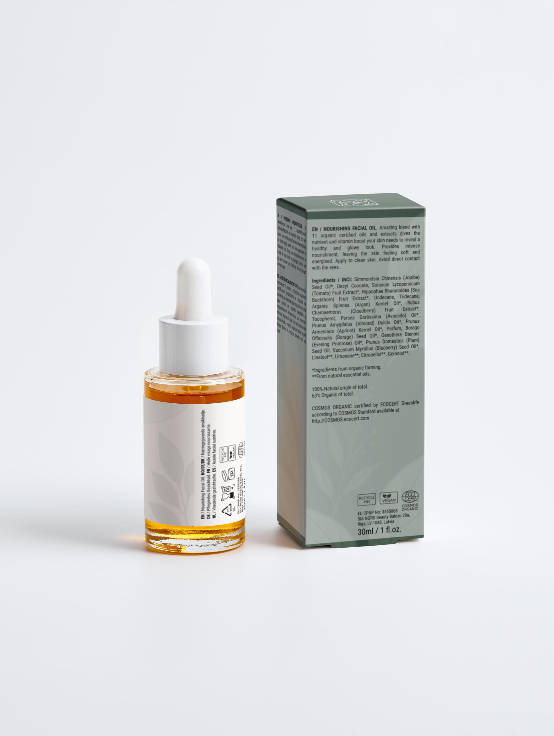 Pflegendes Naturkosmetik Gesichtsöl für reife Haut 30ml Verpackung hinten